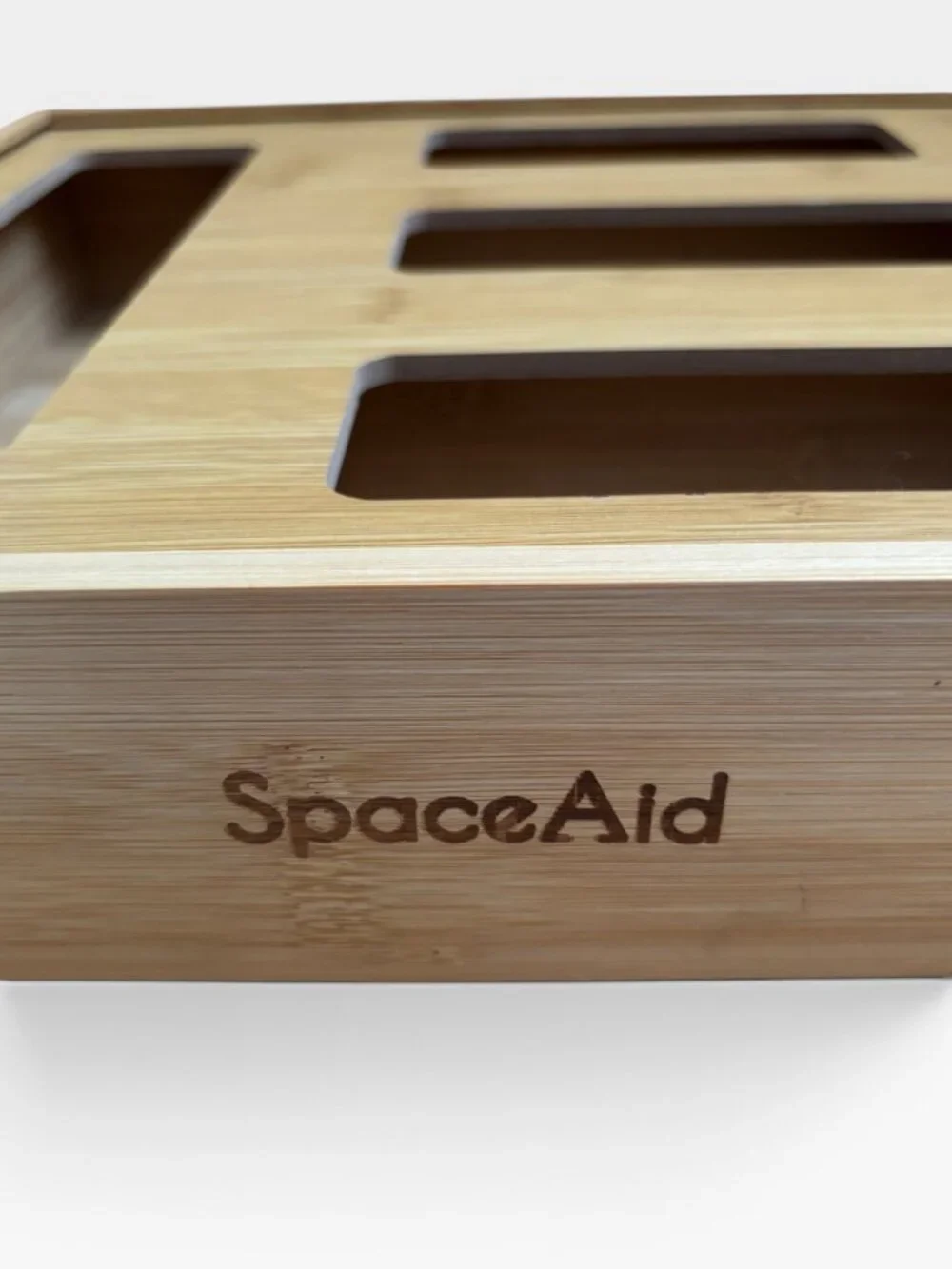 SpaceAid Bamboo Drawer / Wall Organizer For Bags With Sliding Lid